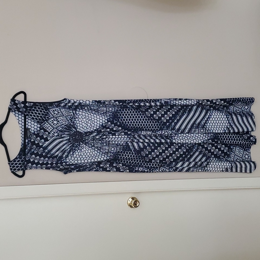 Blue Abstract Maxi Dress